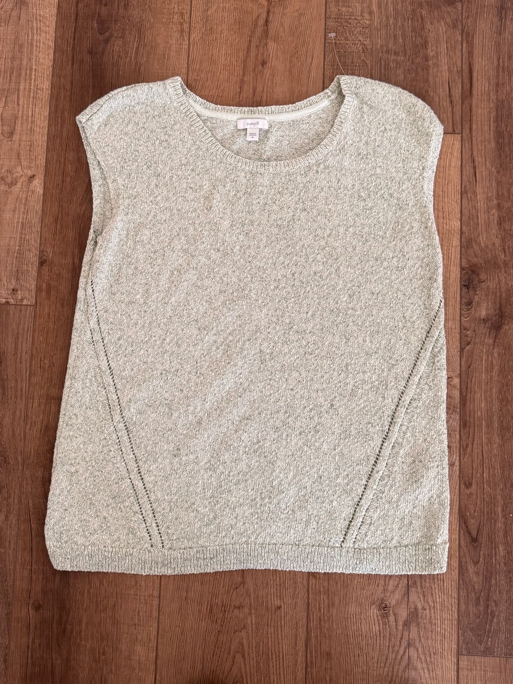 Pure J. Jill 100% Cotton Sleeveless Knit Top - Light Sage Green